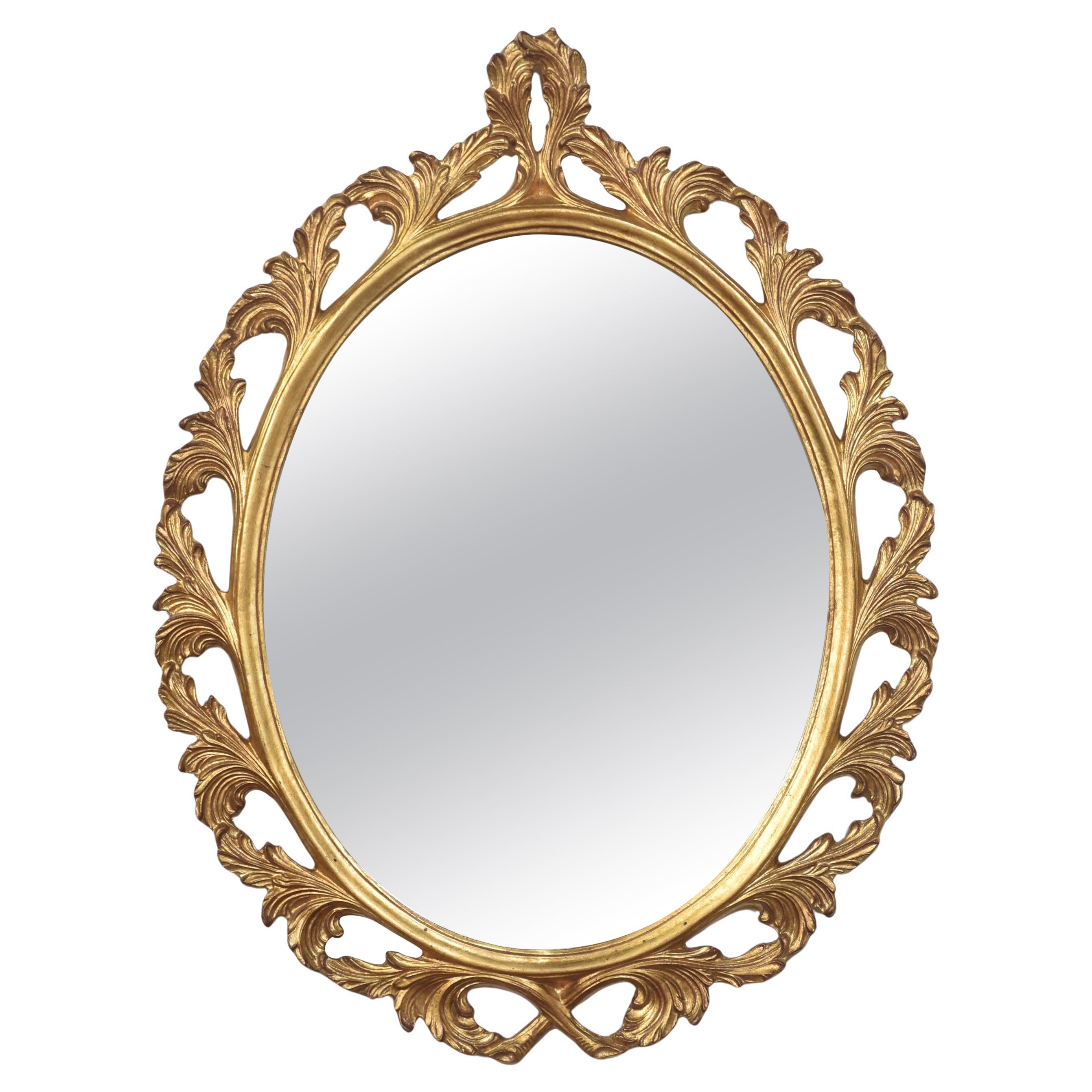 Ovaler Wandspiegel aus Giltwood