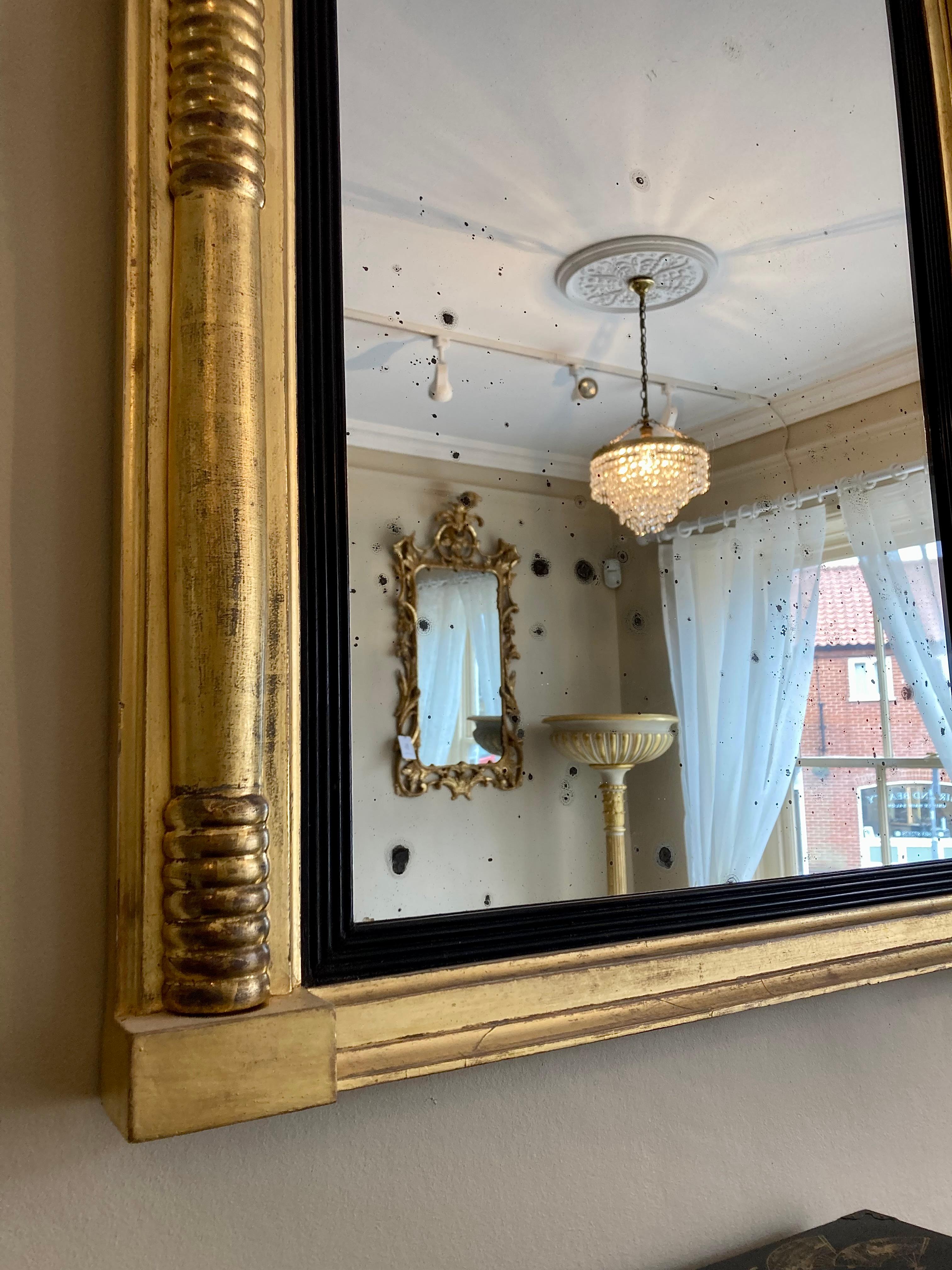 Giltwood Overmantle Pier Mirror In Excellent Condition For Sale In Reepham, GB