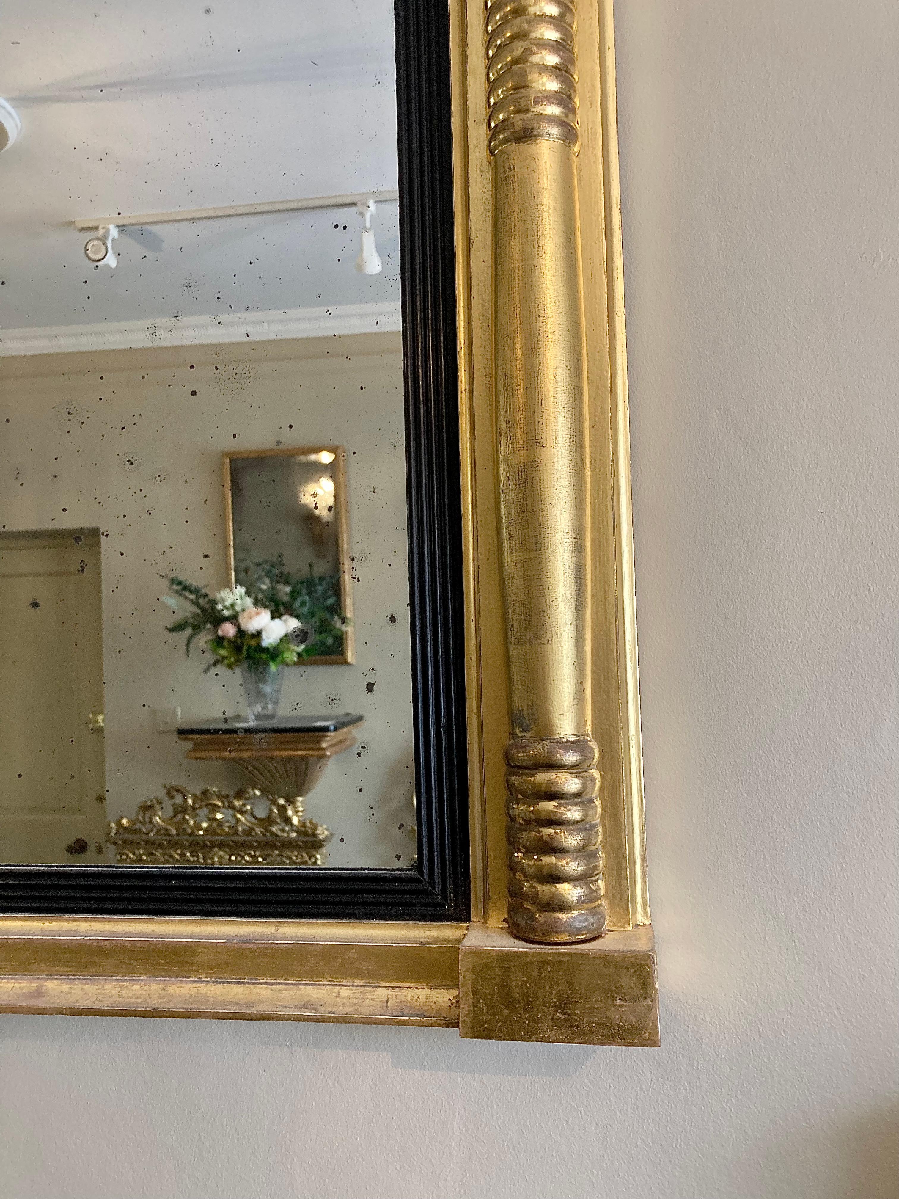 19th Century Giltwood Overmantle Pier Mirror For Sale