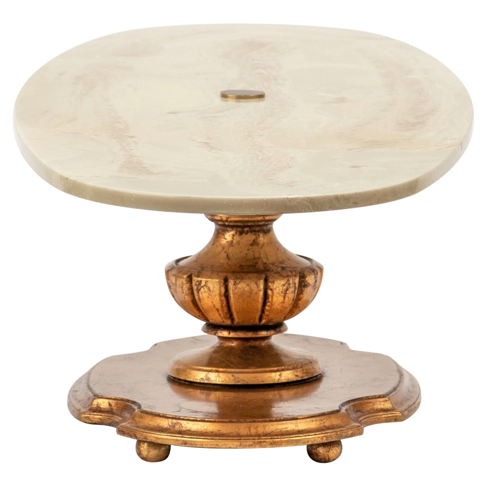 marble topped pedestal coffee table