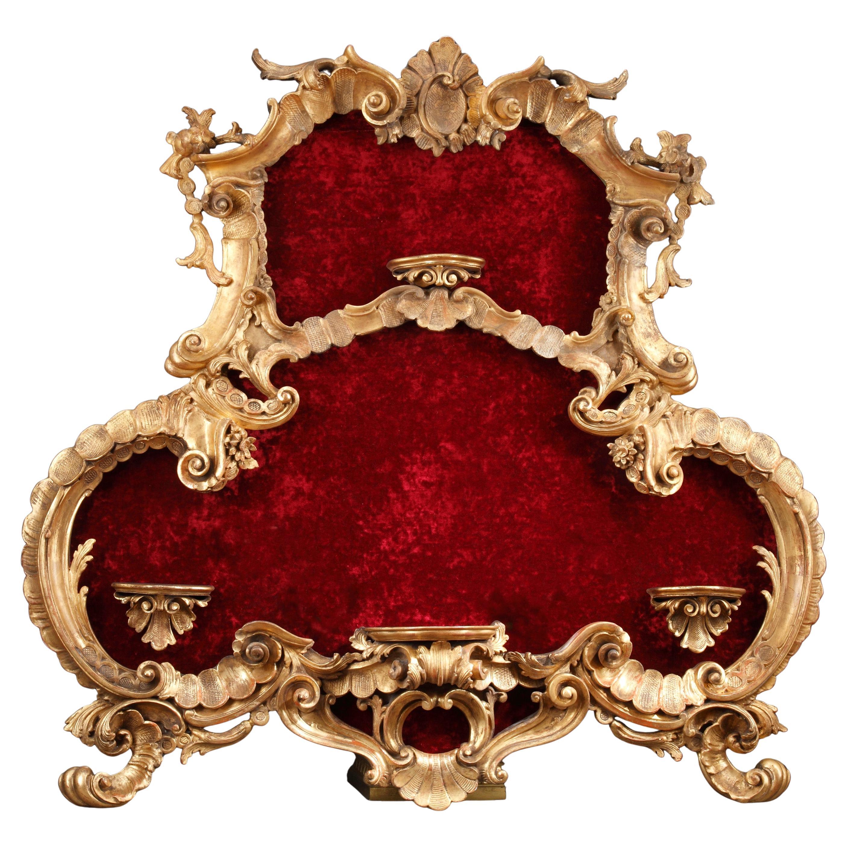 Präsentationsrahmen aus vergoldetem Holz, Italien, um 1880 im Angebot