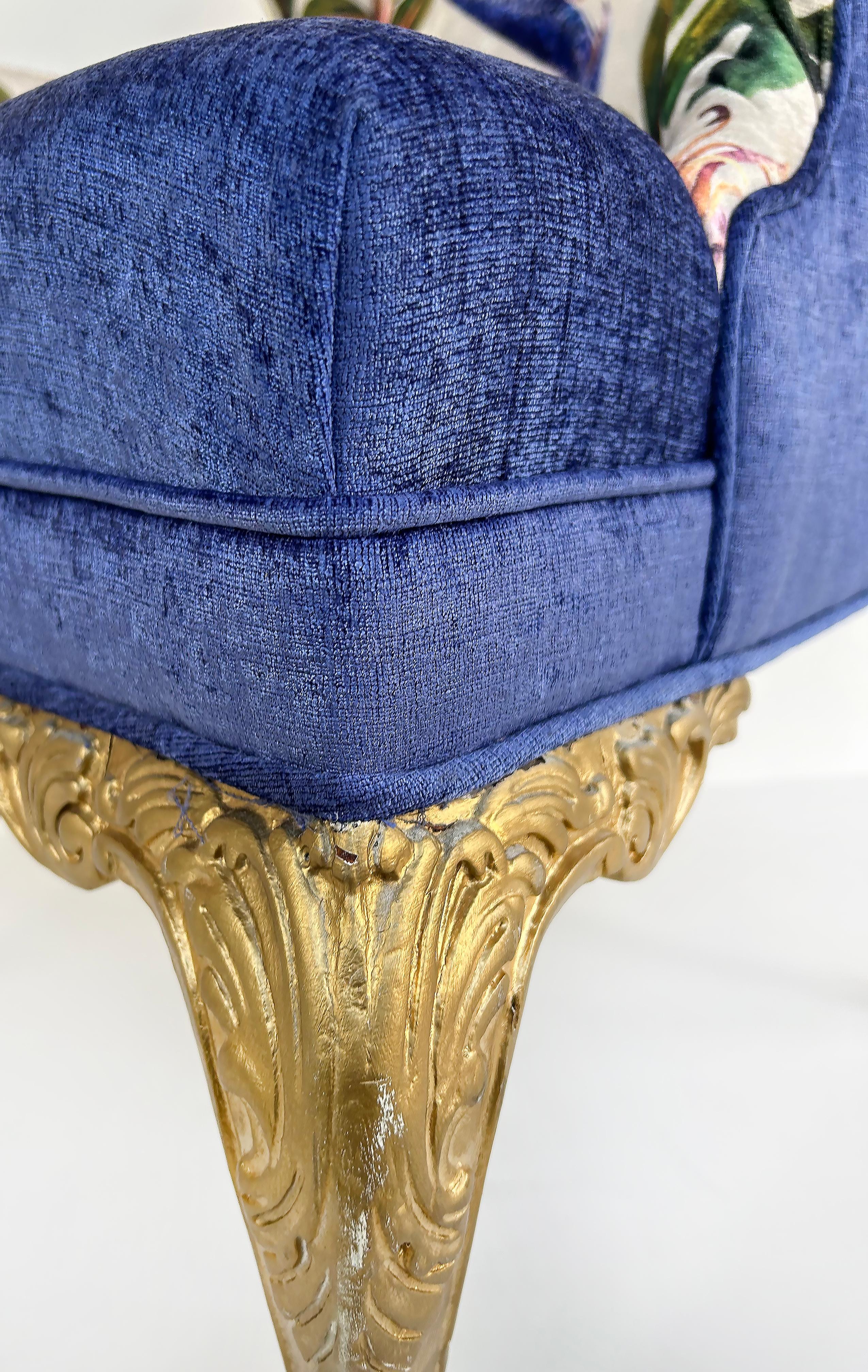 Giltwood Kürzlich gepolstert Ohrensessel mit Floral Print Stoff im Angebot 6