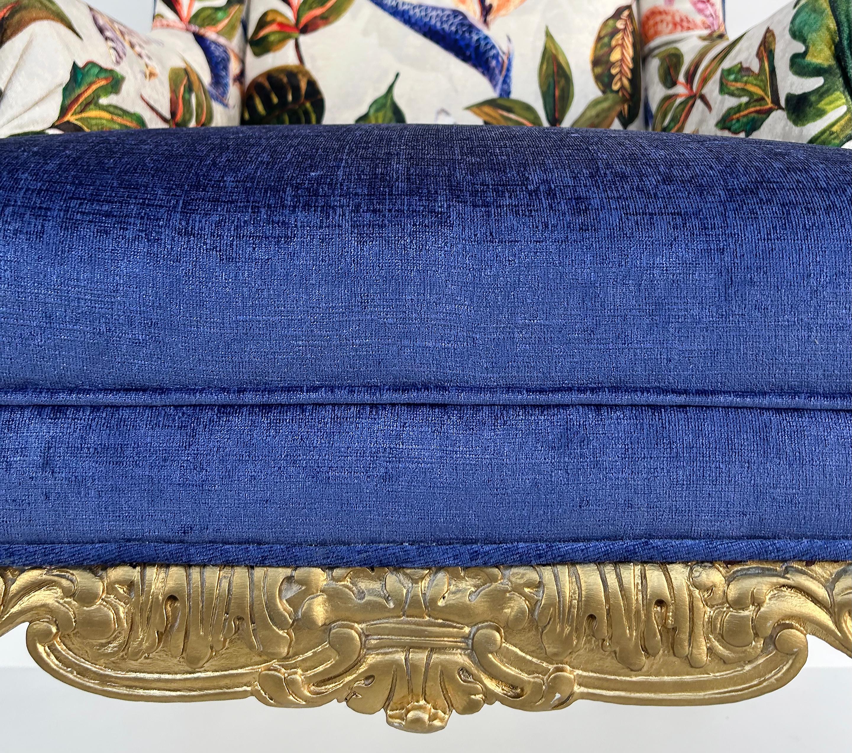 Giltwood Kürzlich gepolstert Ohrensessel mit Floral Print Stoff im Angebot 8
