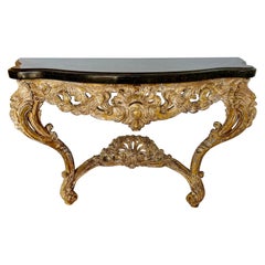 Antique Giltwood Rococo French Console C. 1930
s