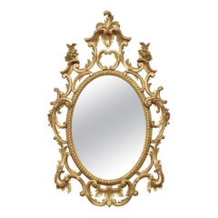 Giltwood Rococo Revival Oval Wall Mirror