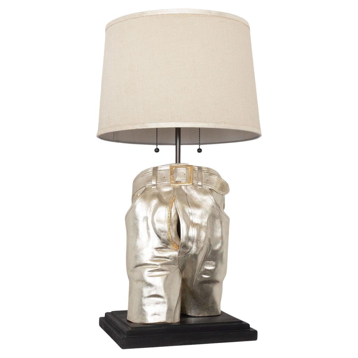 Giltwood Sculptural "Jeans" Table Lamp by Carlos Villegas For Sale