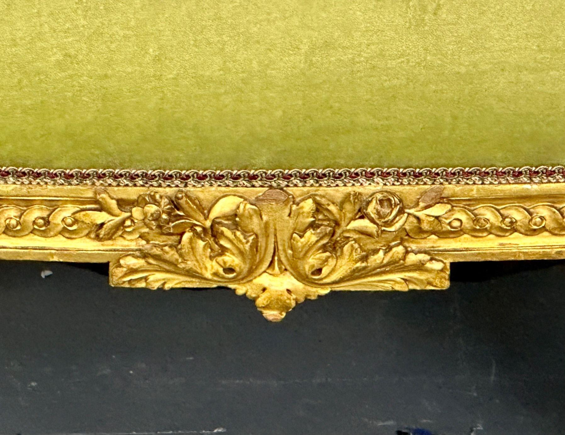 Giltwood Settee, Canape Louis XV, Durand, 19th Century, Solid Wood 5