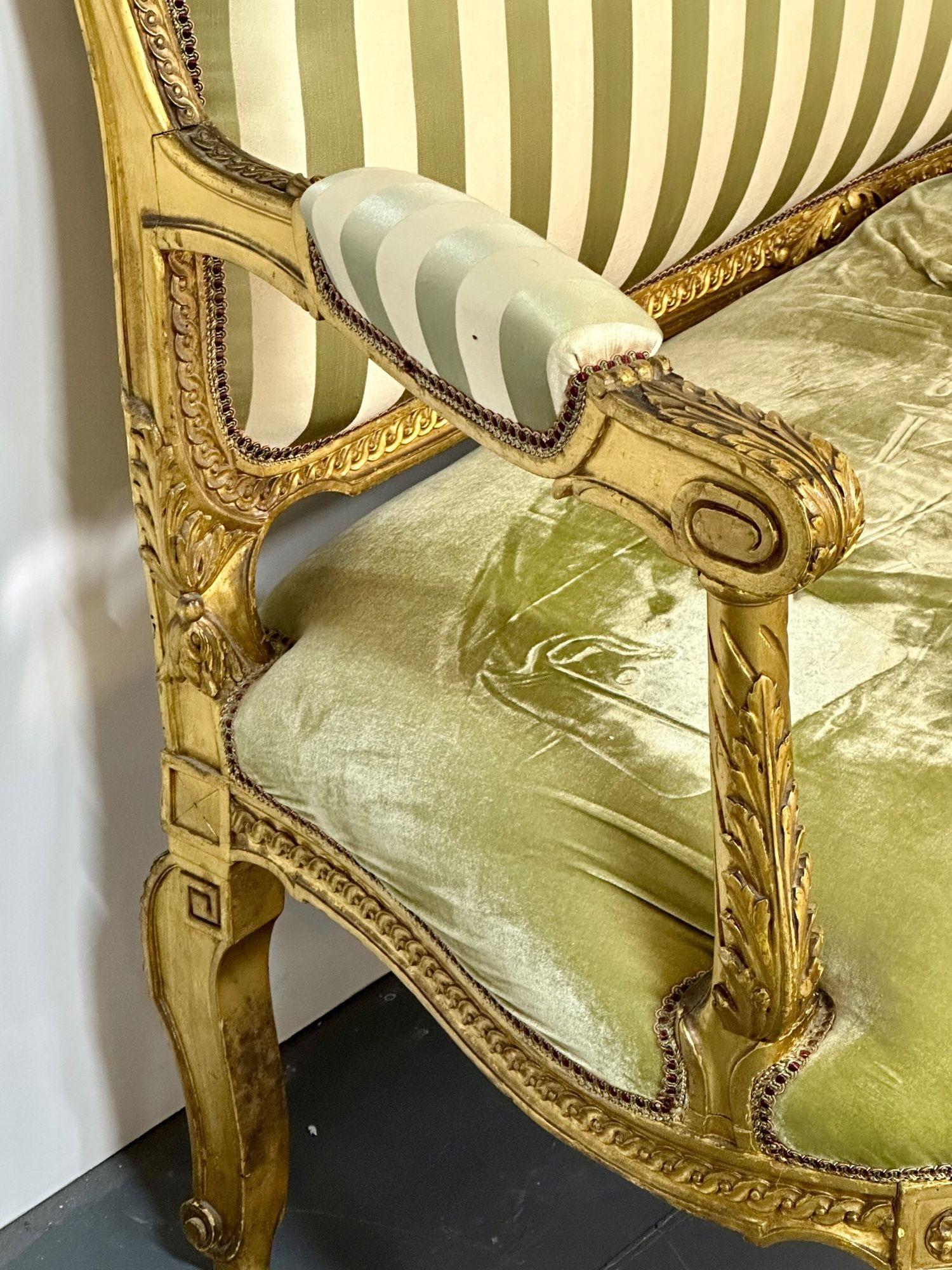 Giltwood Settee, Canape Louis XV, Durand, 19th Century, Solid Wood 2