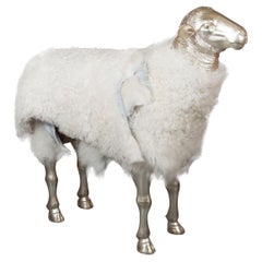 Sculpture de moutons en bois doré de Carlos Villegas