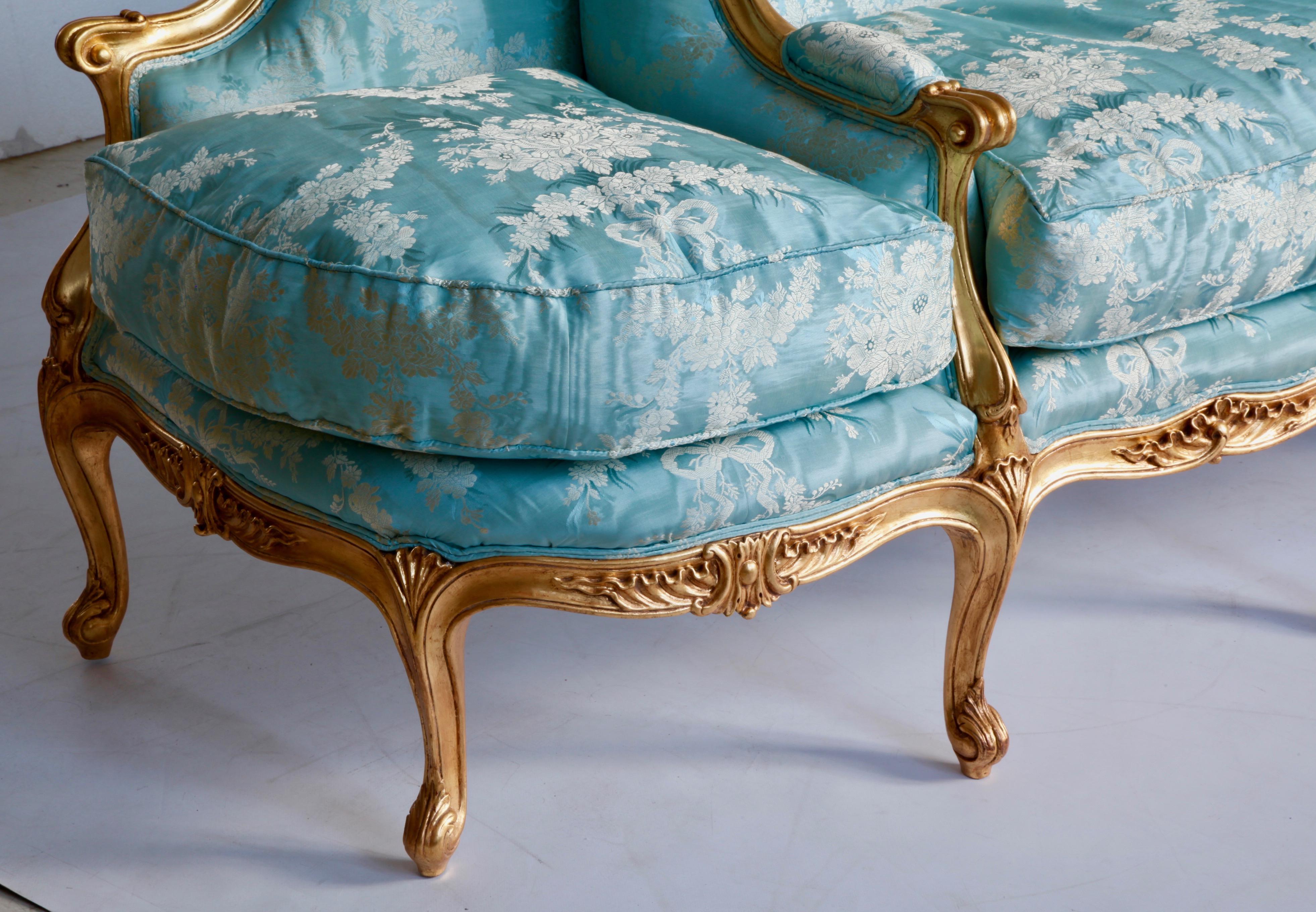 Giltwood Sofa Hand Carved in the Louis XV Style 2