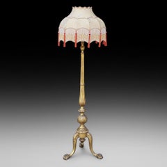 Standlampe aus vergoldetem Holz im neoklassizistischen Adam-Stil