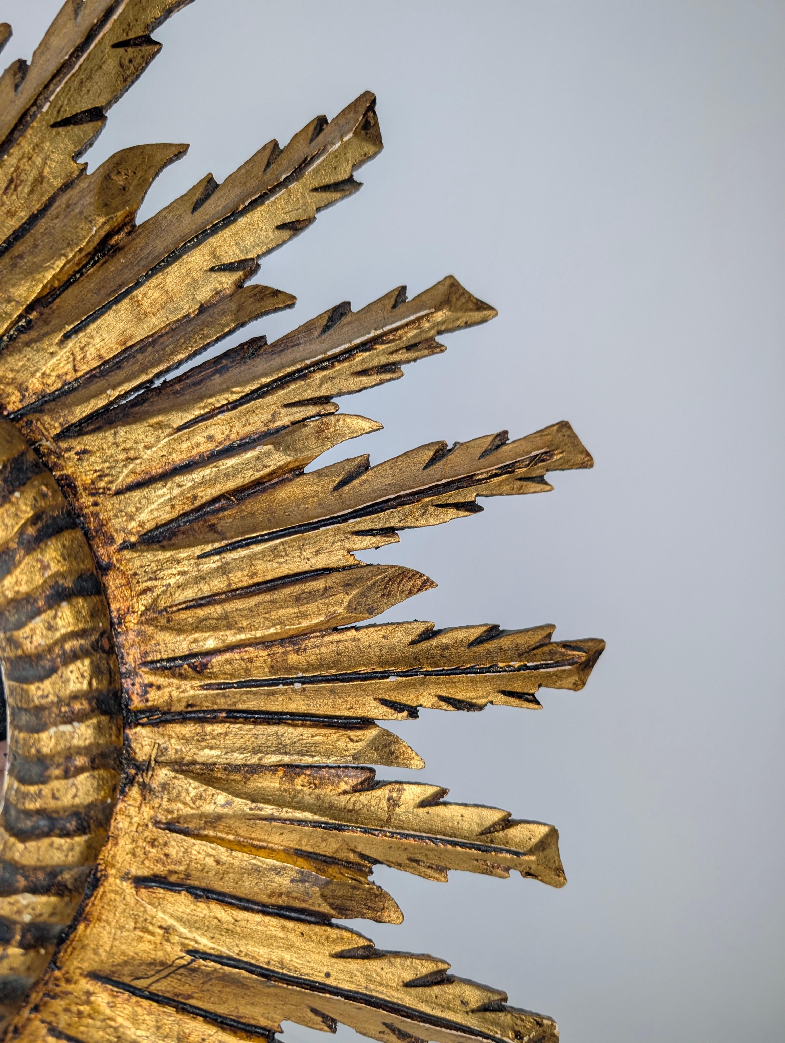 Specchio Giltwood Sunburst, anni '50 in vendita 1