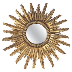 Specchio Giltwood Sunburst, anni '50