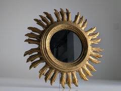 Spiegel aus Giltwood mit Sonnenschliff, 1960er Jahre