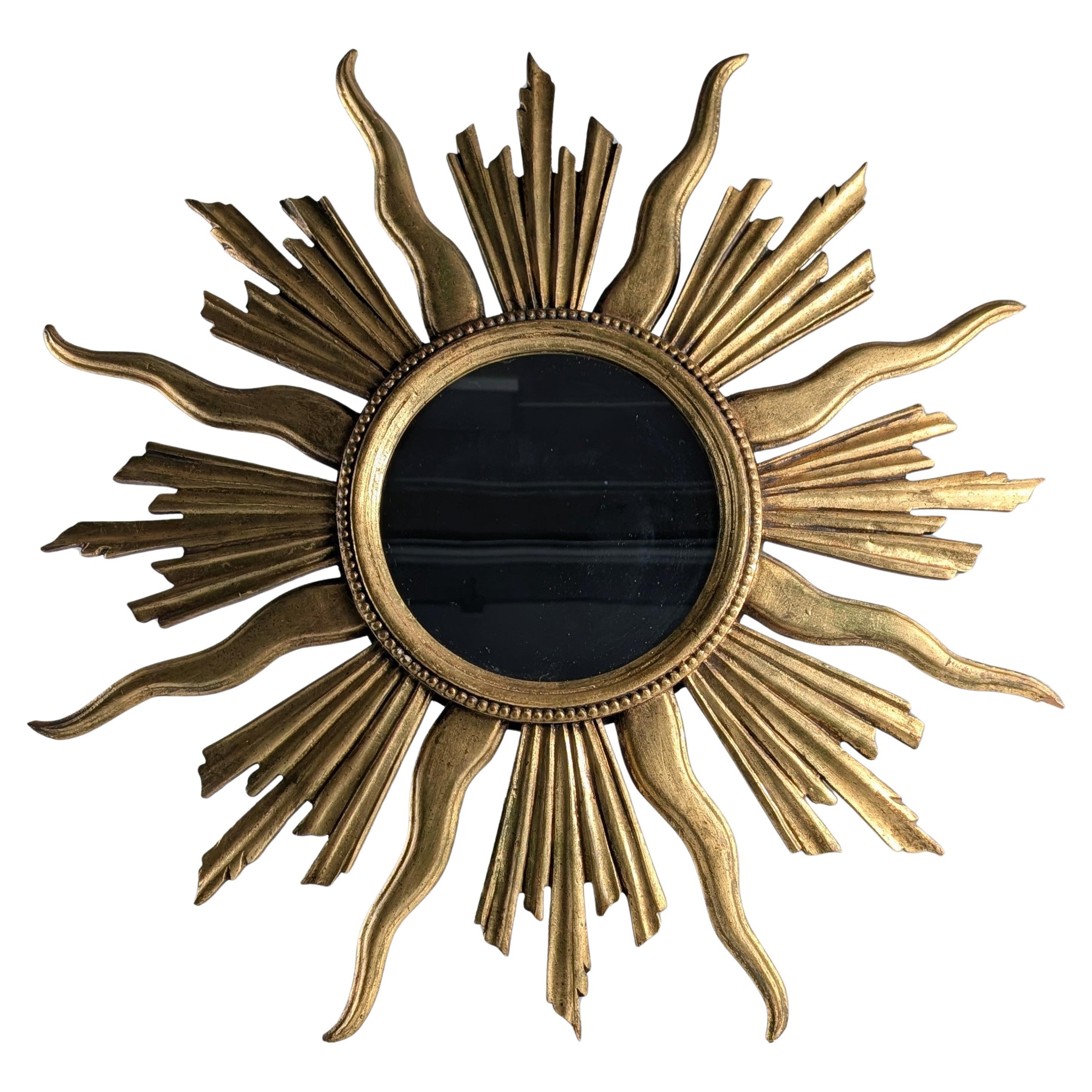 Spiegel aus Giltwood mit Sonnenschliff, 1960er Jahre