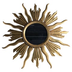Spiegel aus Giltwood mit Sonnenschliff, 1960er Jahre