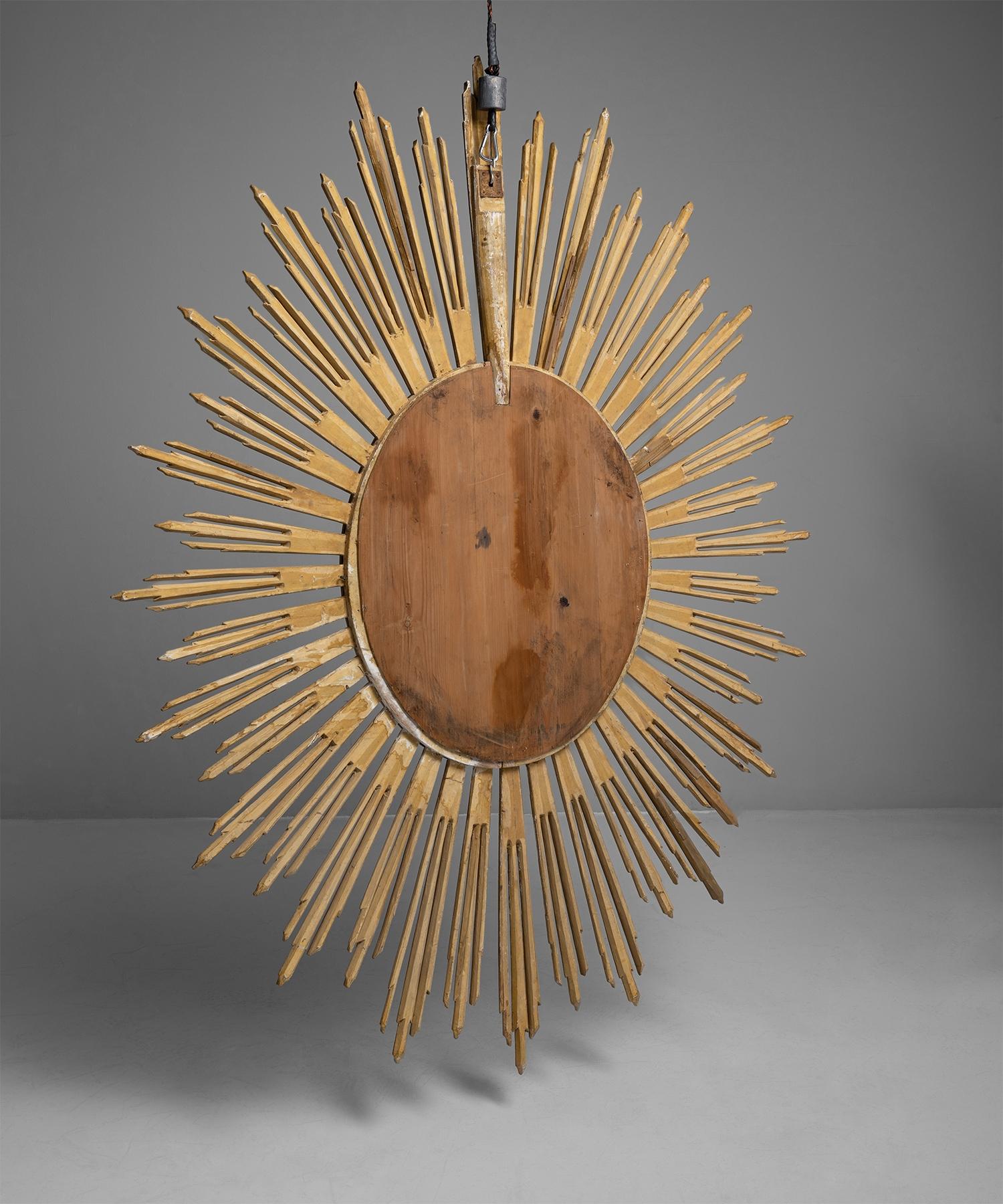 Early 19th Century Giltwood Sunburst Mirror