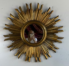 Giltwood Sunburst Mirror, Mid-20th Century
