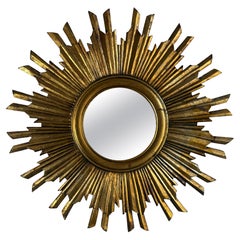 Giltwood Sunburst Mirror, Mid-20th Century