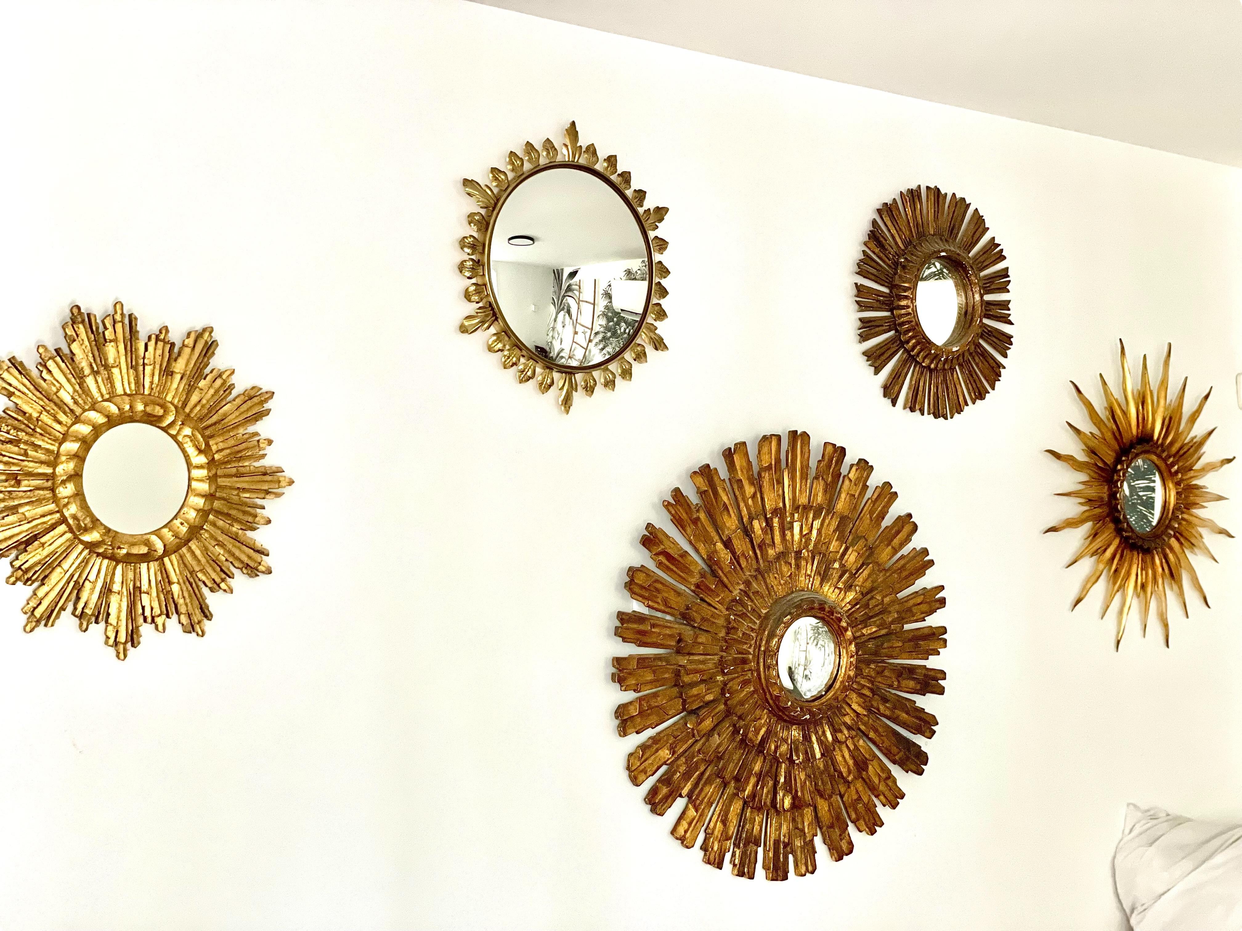 Giltwood Sunburst Wandspiegel im Angebot 2