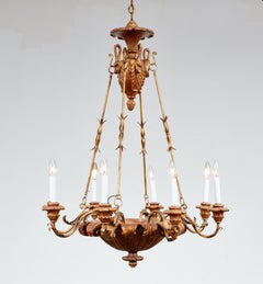 Giltwood Swan Head Chandelier