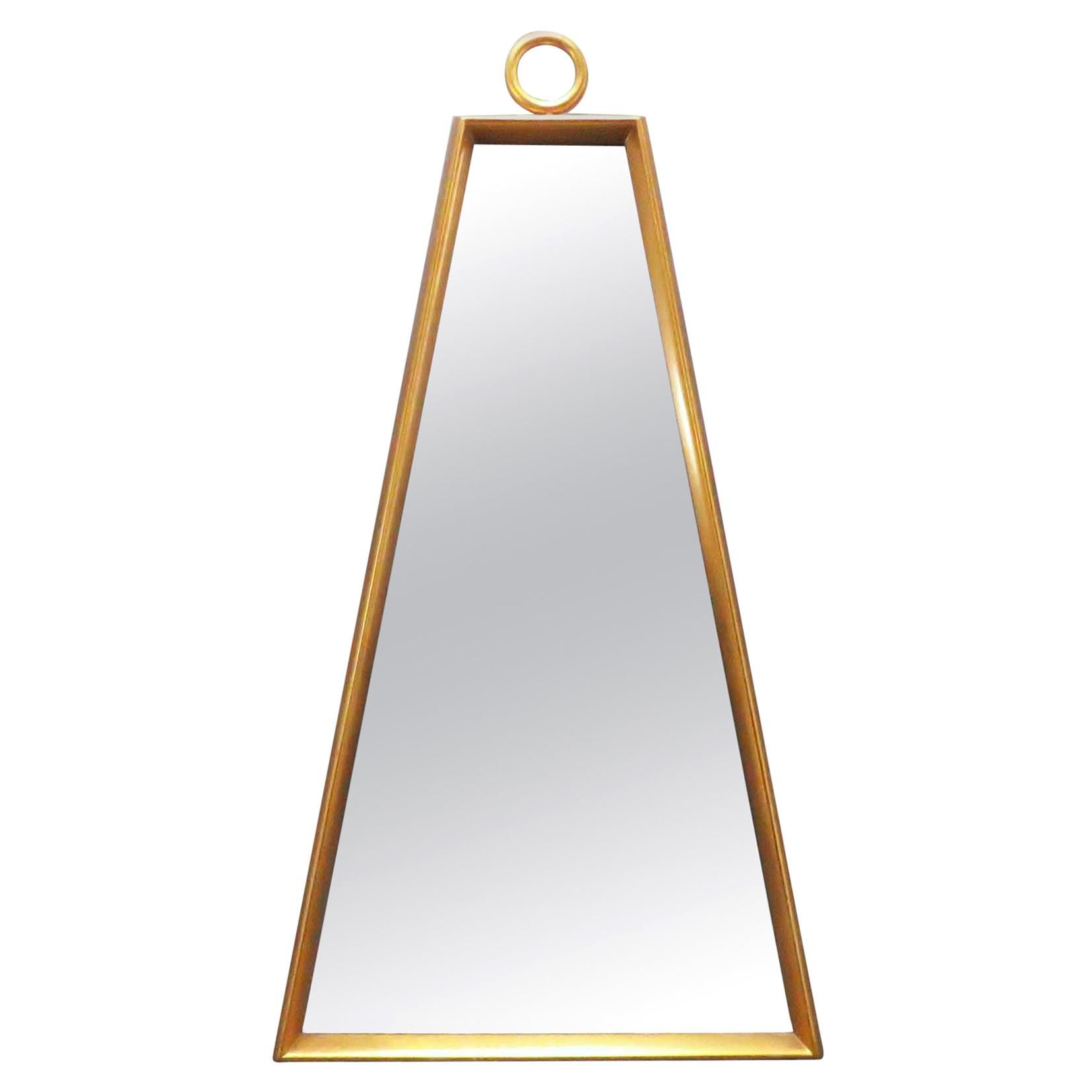 Giltwood Trapezoidal Wall Mirror in Manner of Tommi Parzinger, circa 1960s