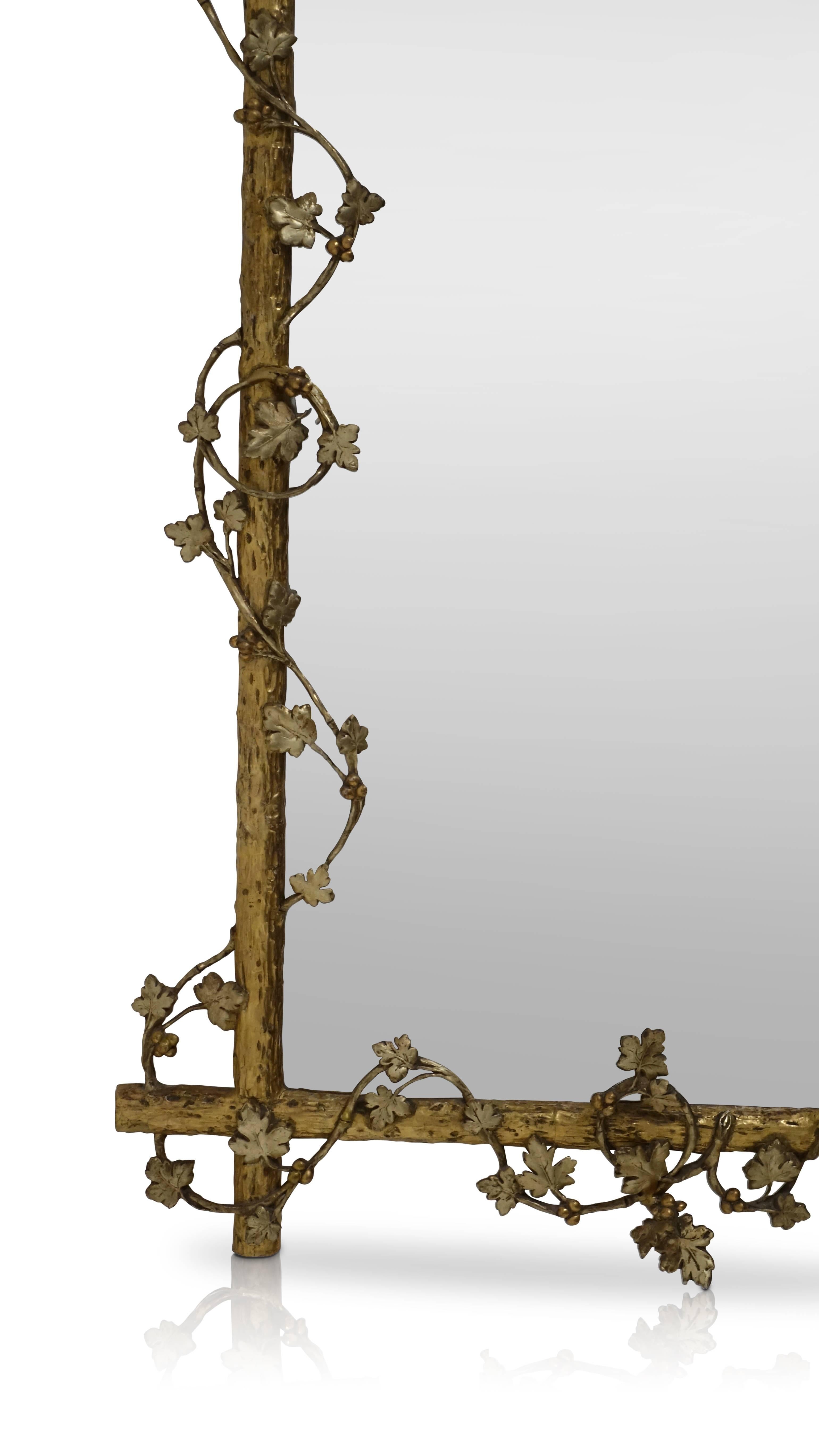 Giltwood Twig and Grapevine Mirror, American, Mid-19th Century 6