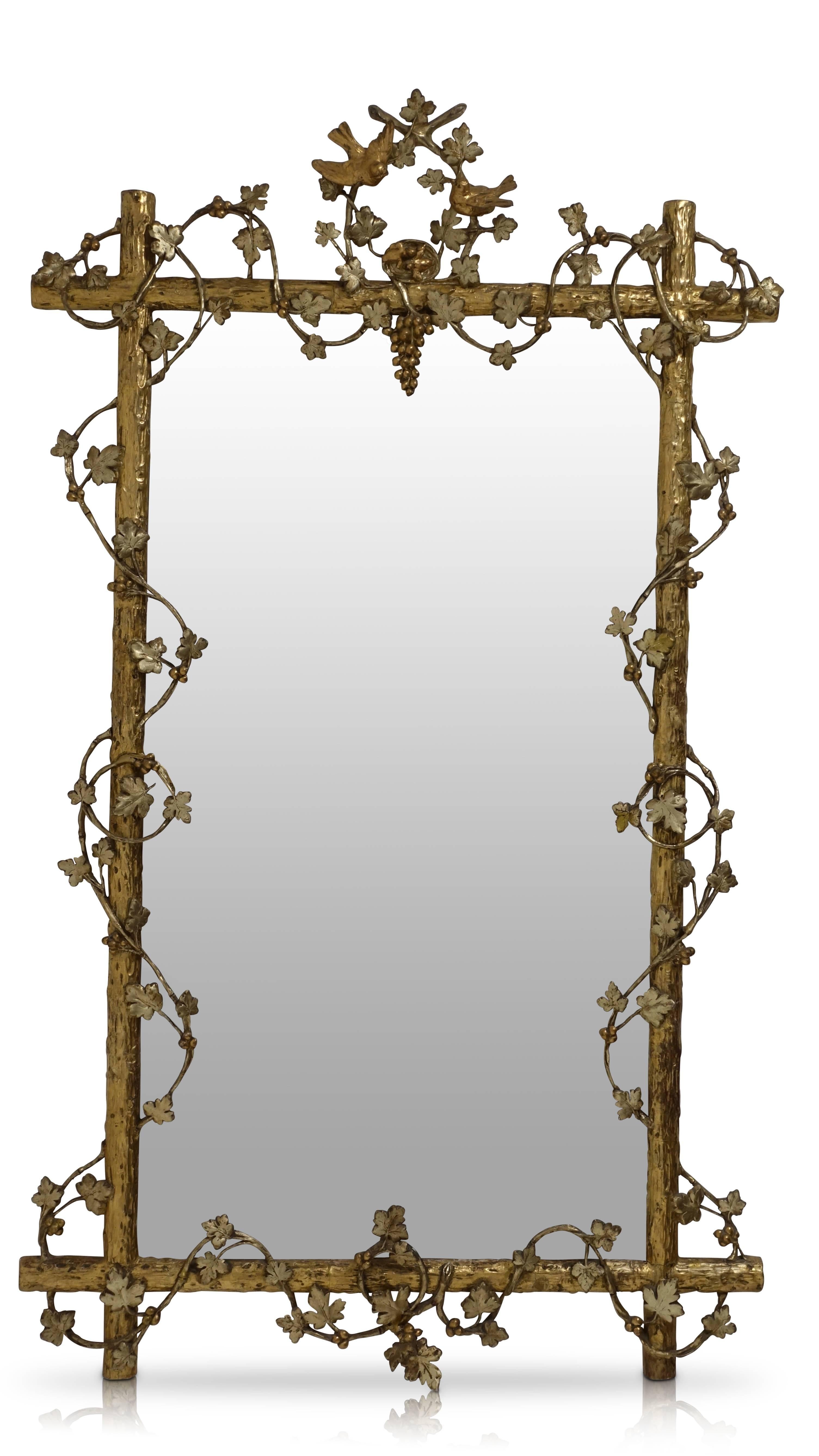 Giltwood Twig and Grapevine Mirror, American, Mid-19th Century 8