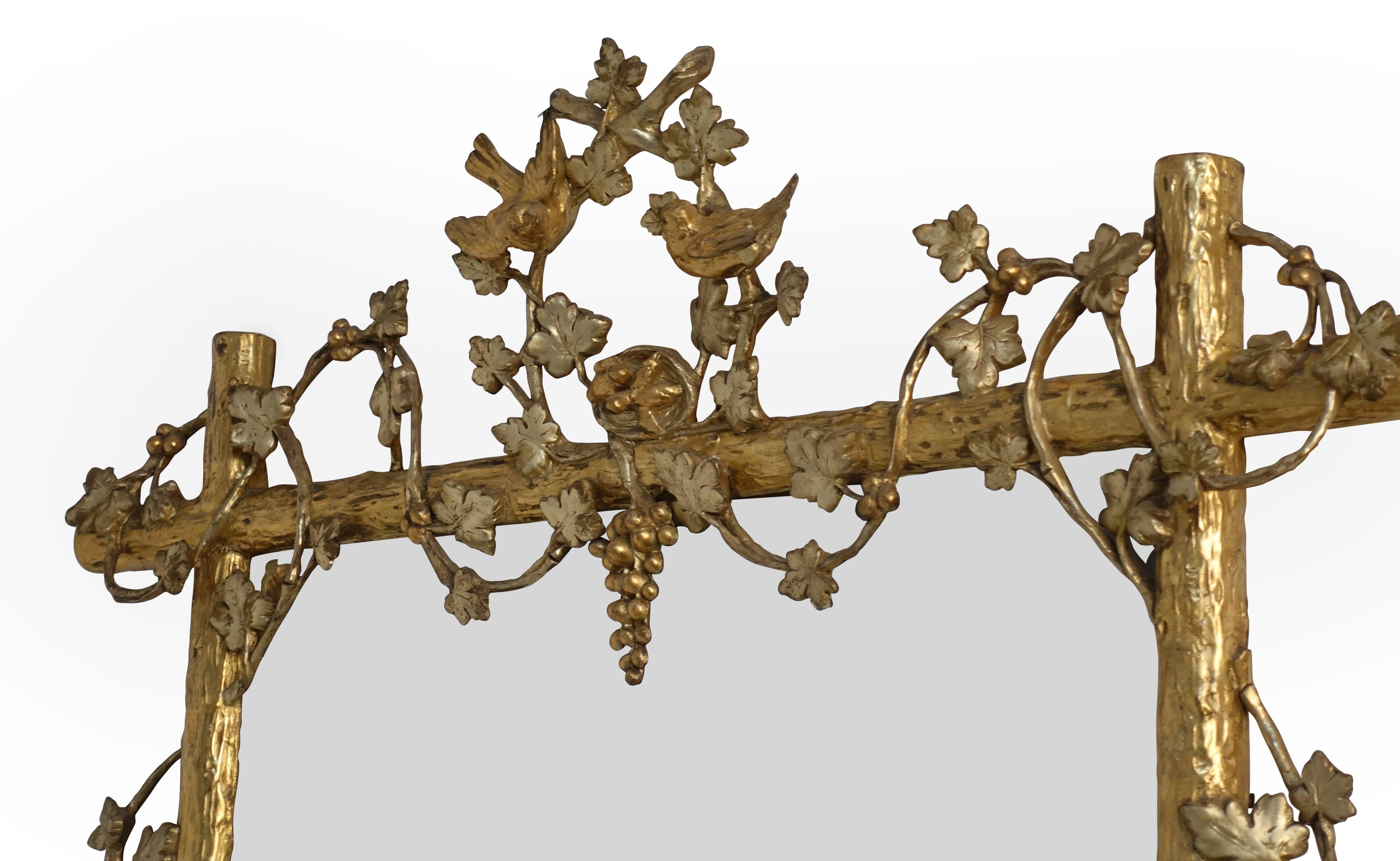 Giltwood Twig and Grapevine Mirror, American, Mid-19th Century 1