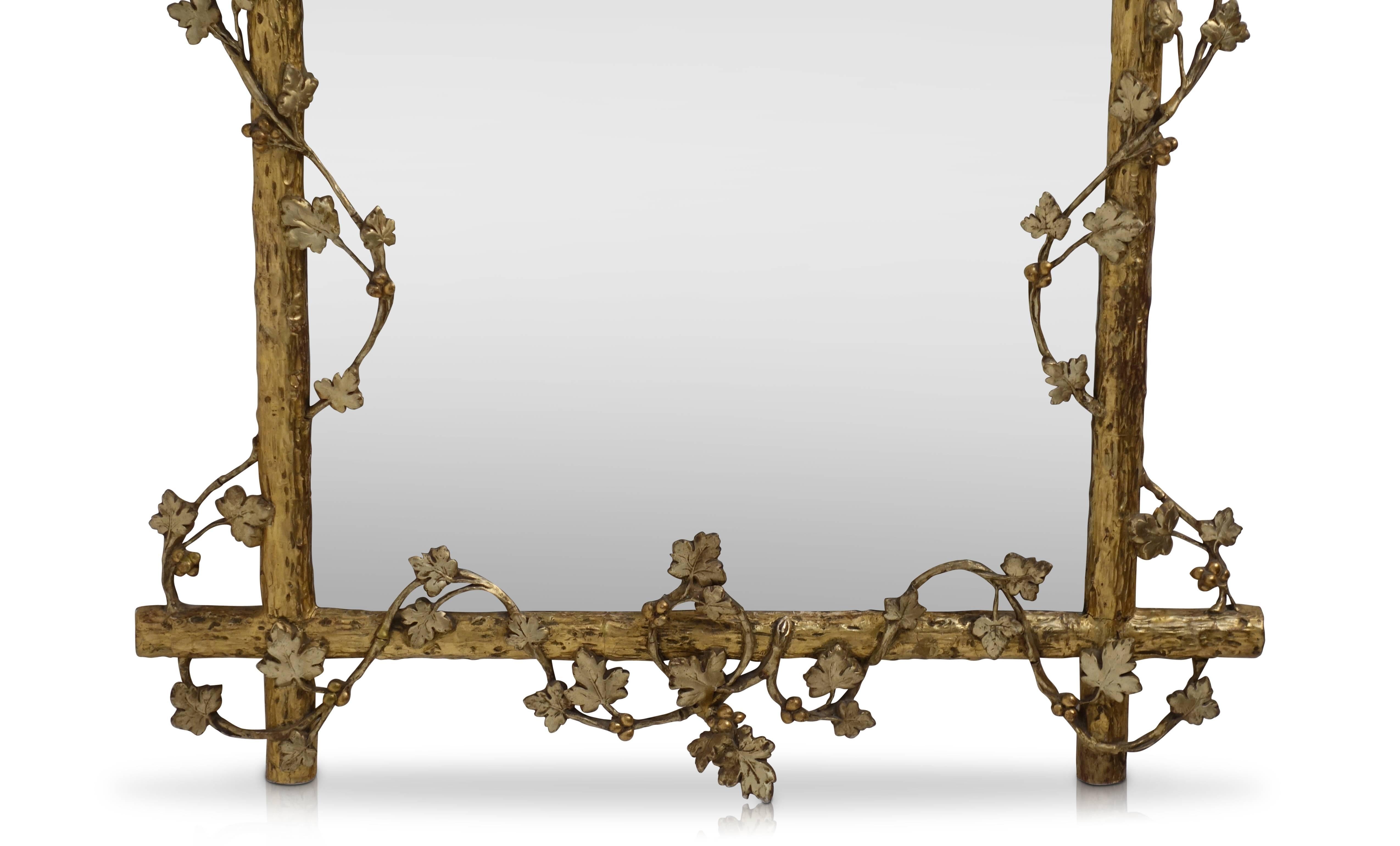 Giltwood Twig and Grapevine Mirror, American, Mid-19th Century 3