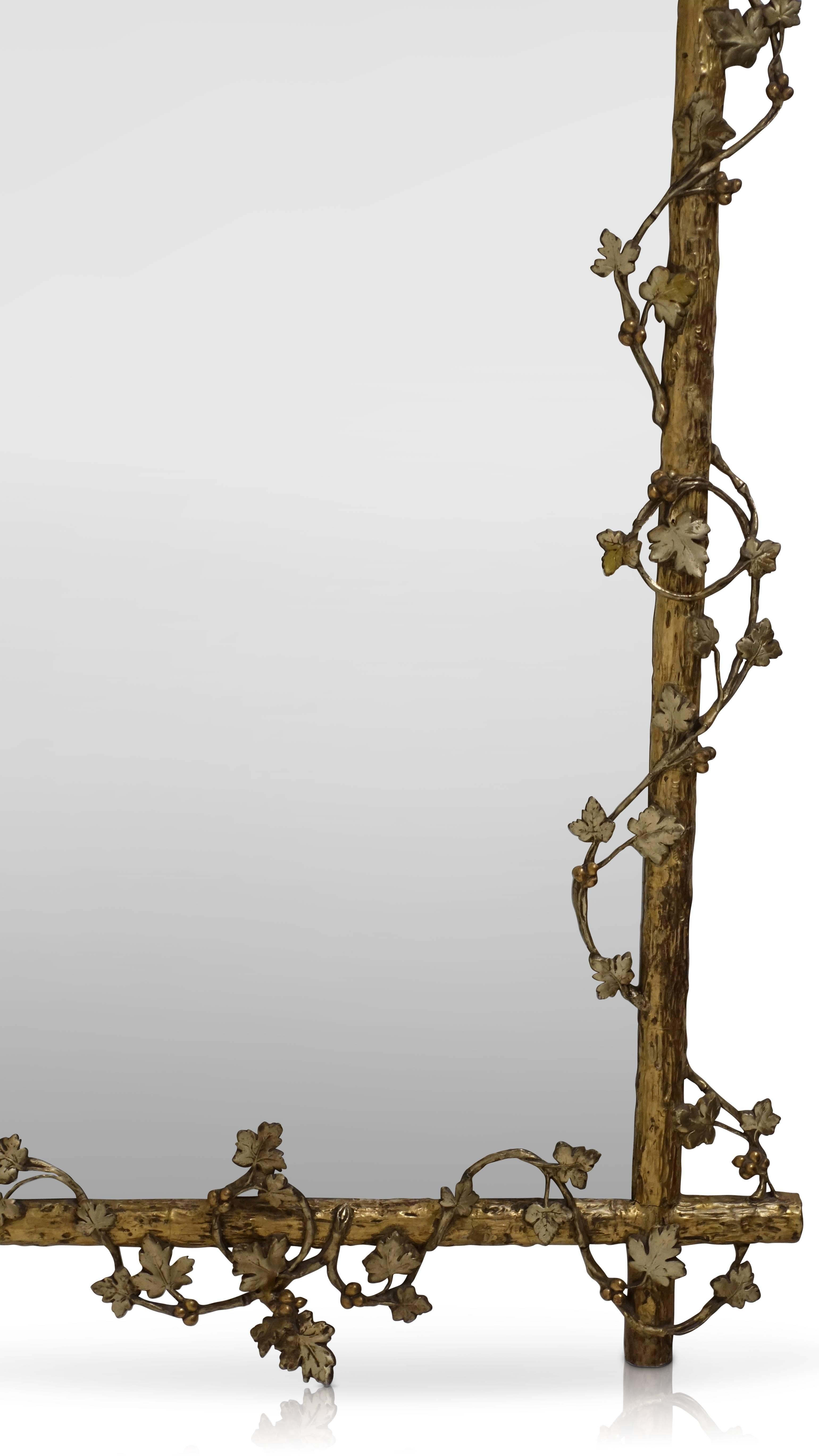 Giltwood Twig and Grapevine Mirror, American, Mid-19th Century 5