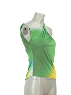 Gimaguas Green Asymmetric Lanka Ruched Top Size L