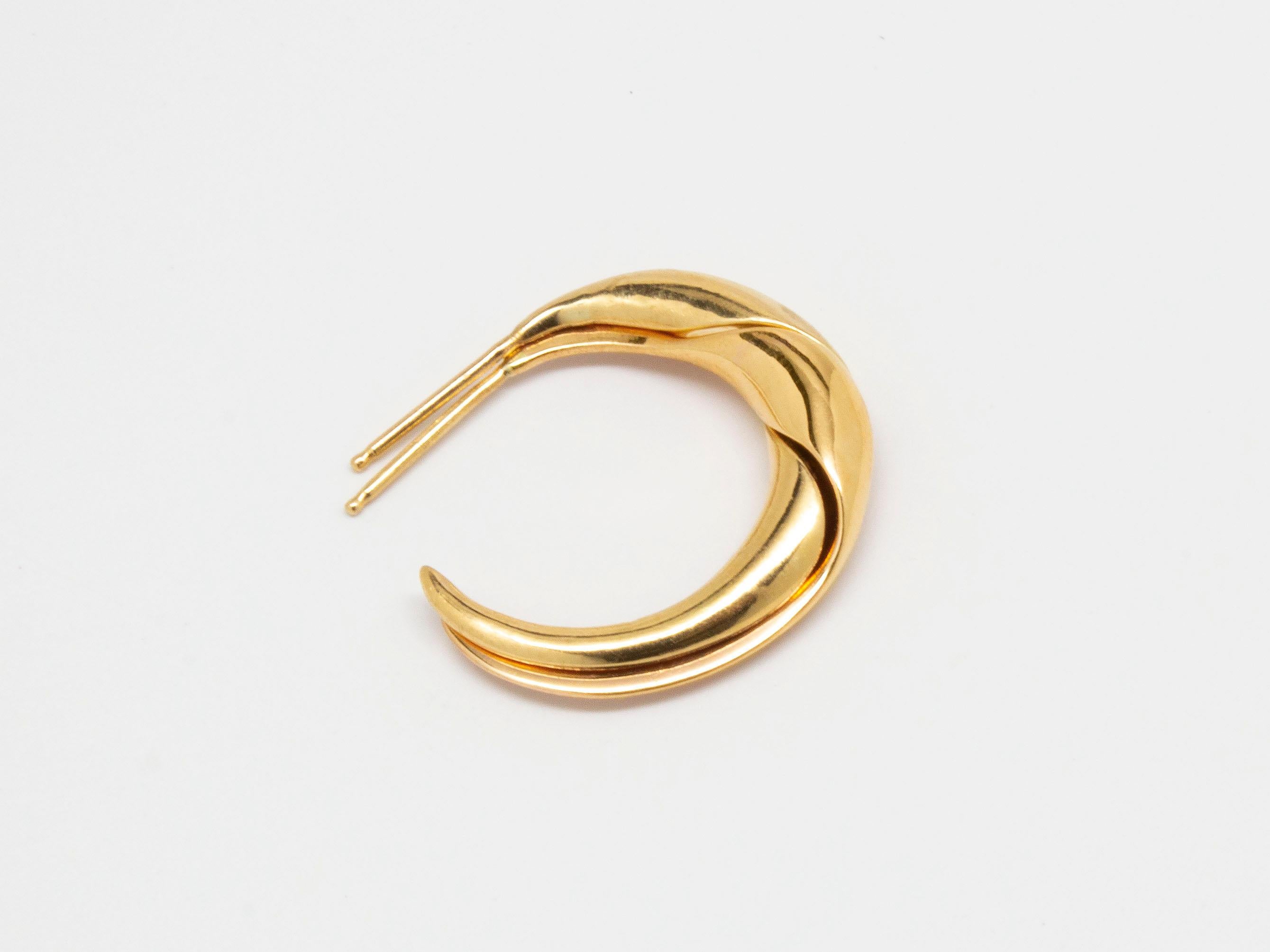 Contemporary Gimmel Gold Hoop Earrings For Sale