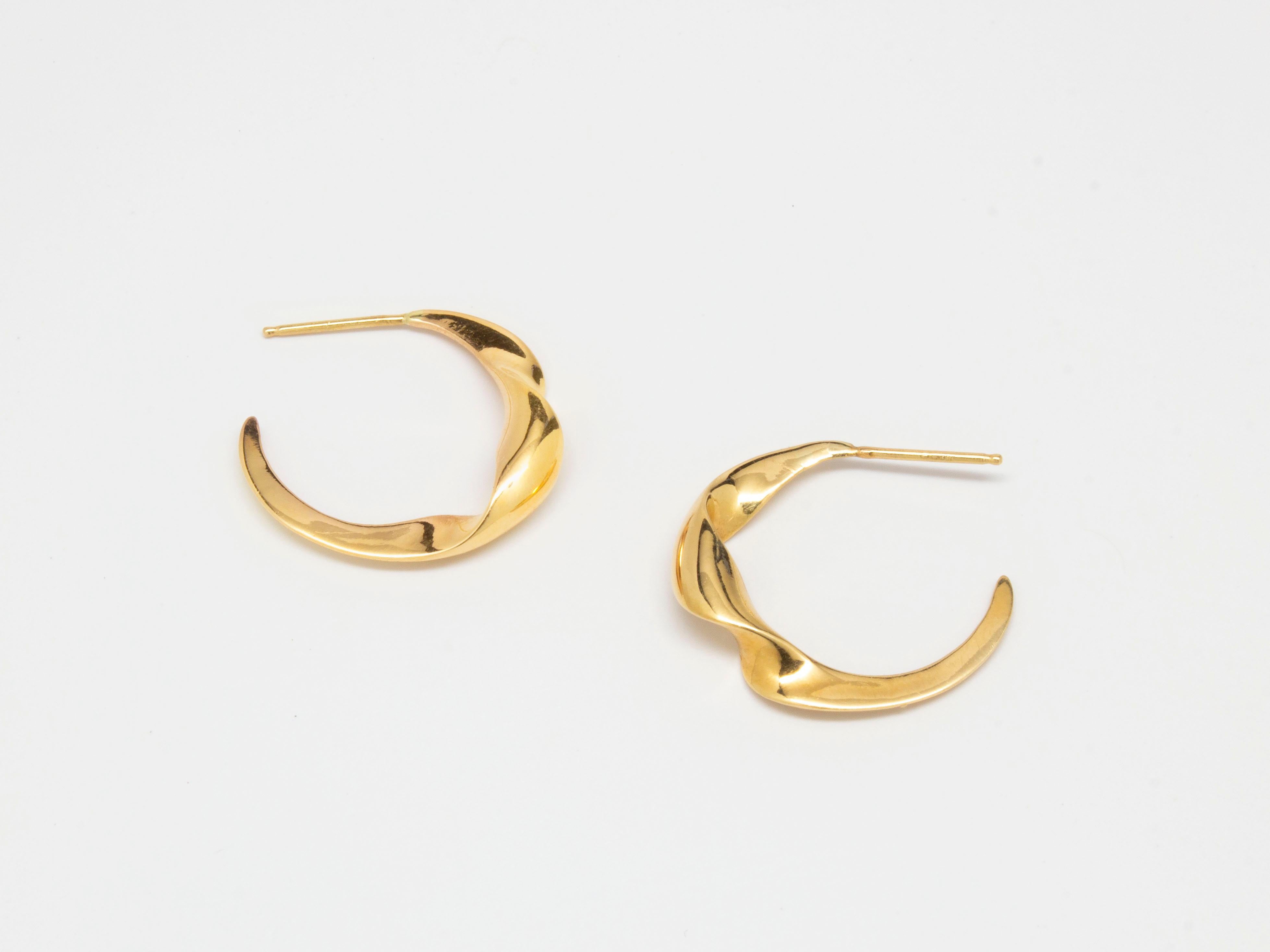 Gimmel Gold Hoop Earrings In New Condition For Sale In Brooklyn, NY