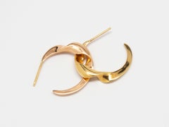 Gimmel Mixed Metal Gold Hoop Earrings