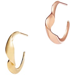 Gimmel Mixed Metal Gold Hoop Earrings