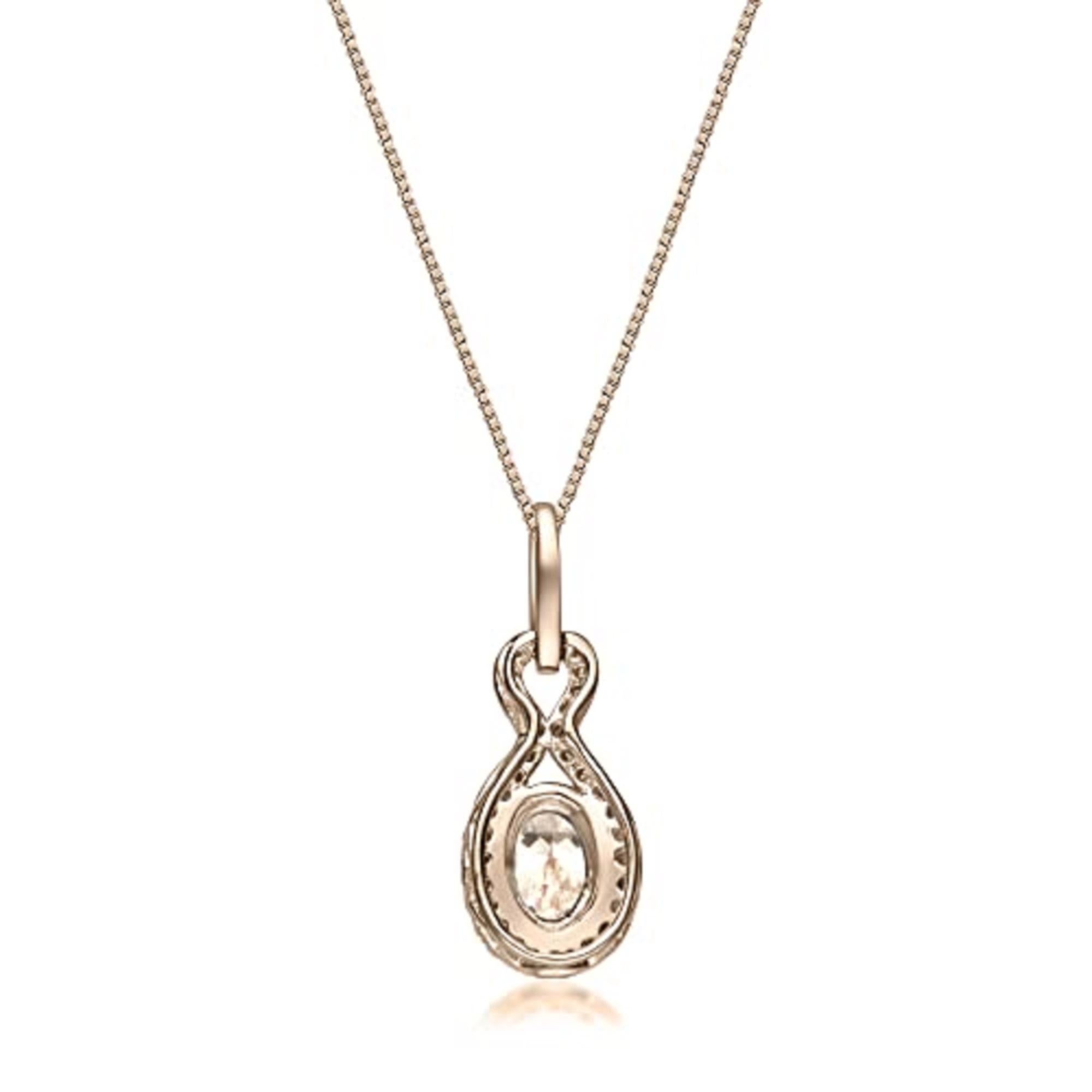 Art Deco Gin and Grace 10K Rose Gold Genuine Morganite Pendant with Diamonds for women  For Sale