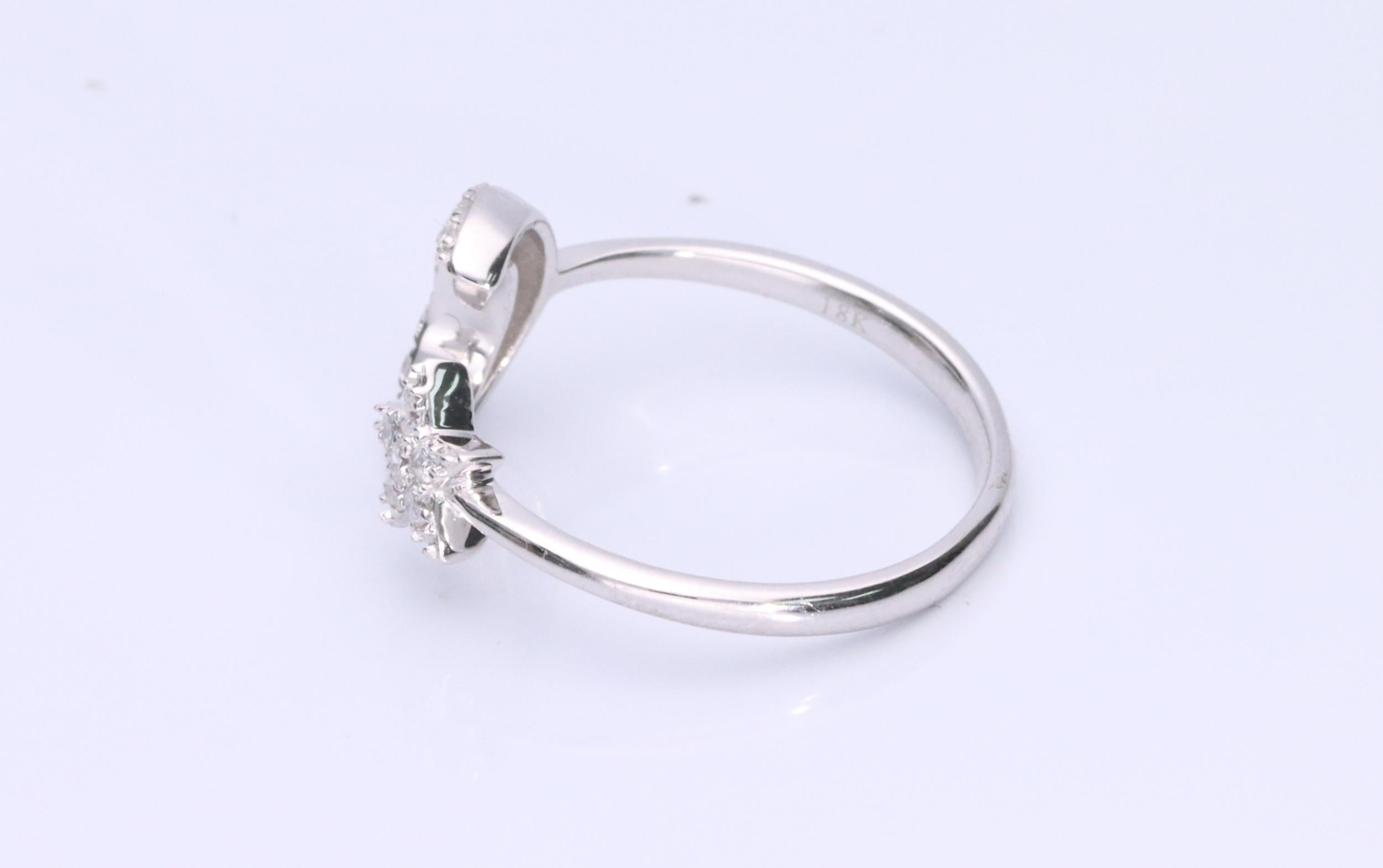 Decorate yourself in elegance with this Ring is crafted from 18-karat White Gold by Gin & Grace. This Ring is made up of  Round-cut White Diamond (21 Pcs) 0.27 carat. This Ring is weight 2.52 grams. This delicate ring is polished to a high finish