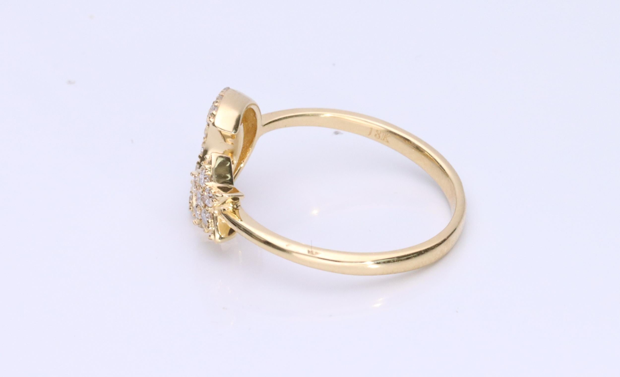 Decorate yourself in elegance with this Ring is crafted from 18-karat Yellow Gold by Gin & Grace. This Ring is made up of  Round-cut White Diamond (21 Pcs) 0.27 carat. This Ring is weight 2.62 grams. This delicate ring is polished to a high finish