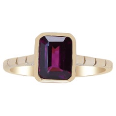 Gin and Grace Classic Rodholite with 14k Yellow Gold Ring For Women/Girls