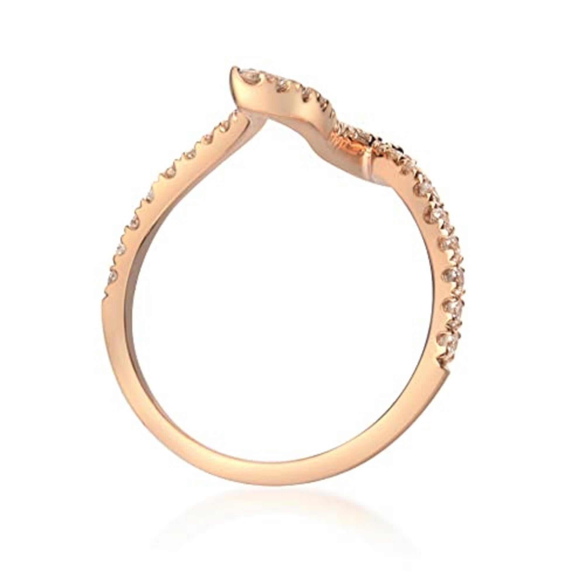 Gin & Grace 10K Rose Gold Natural White Diamond Ring for women In New Condition For Sale In New York, NY