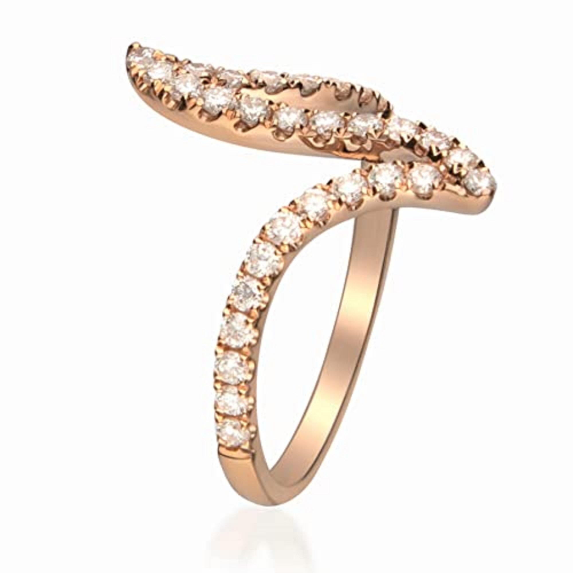 Women's Gin & Grace 10K Rose Gold Natural White Diamond Ring for women For Sale