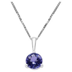 Gin & Grace Pendentif en or blanc 10 carats avec tanzanite véritable du Mozambique pour femmes