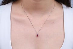 Colgante Gin & Grace de oro blanco de 10 quilates con rubí de Mozambique y diamantes para mujer