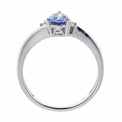 Gin & Grace 10K White Gold Tanzanite Promise Ring with Diamonds for women