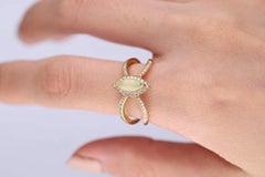 Gin & Grace 10K Yellow Gold Ethiopian Opal Ring with Real Diamonds for women