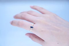 Gin & Grace 10K Yellow Gold Genuine Blue Sapphire Ring with Diamonds for women