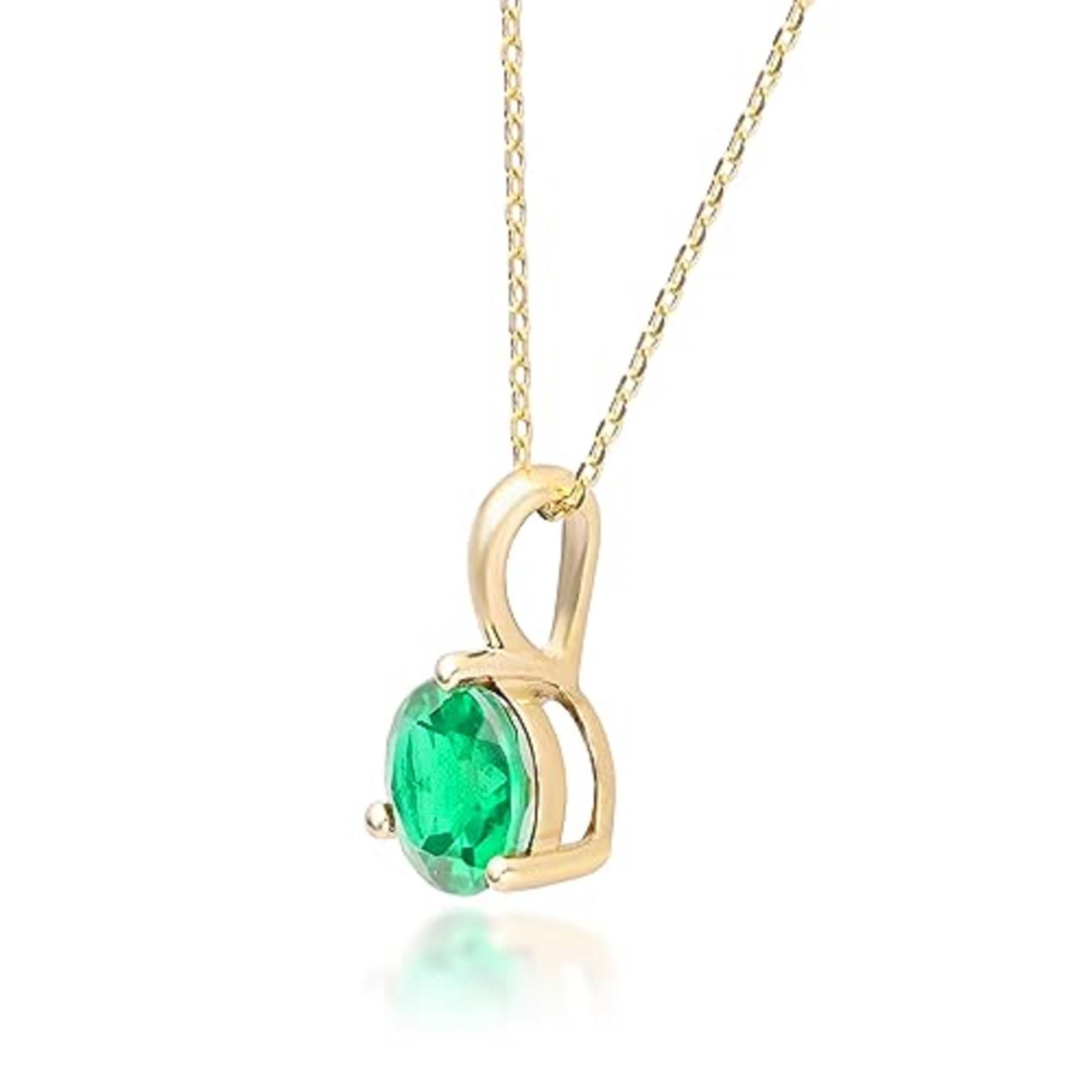 Art Deco Gin & Grace 10K Yellow Gold Natural Emerald Pendant for women For Sale
