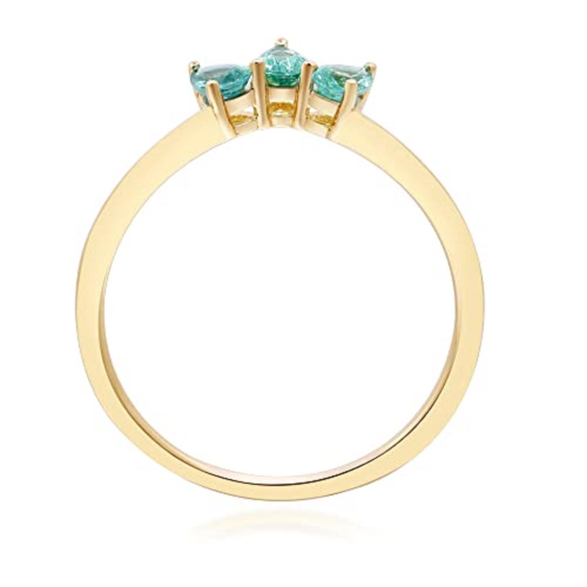 Pear Cut Gin & Grace 10K Yellow Gold Natural Zambian Emerald Ring for women For Sale