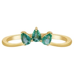 Gin & Grace 10K Yellow Gold Natural Zambian Emerald Ring for women